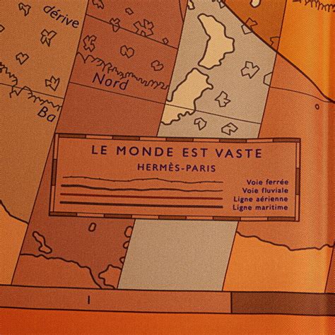 hermes le monde est vaste orange chiffon|Le monde est vaste orange .